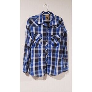 COEVALS CLUB Western Two Pockets Plaid Pearl Snap Buttons Long Sleeve Shirt